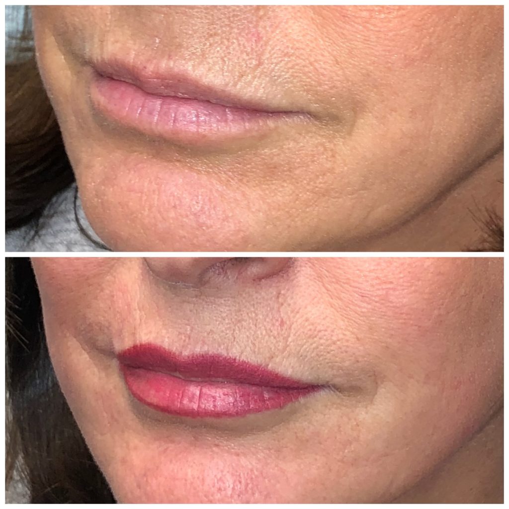 Lip Blushing Immediately after procedure