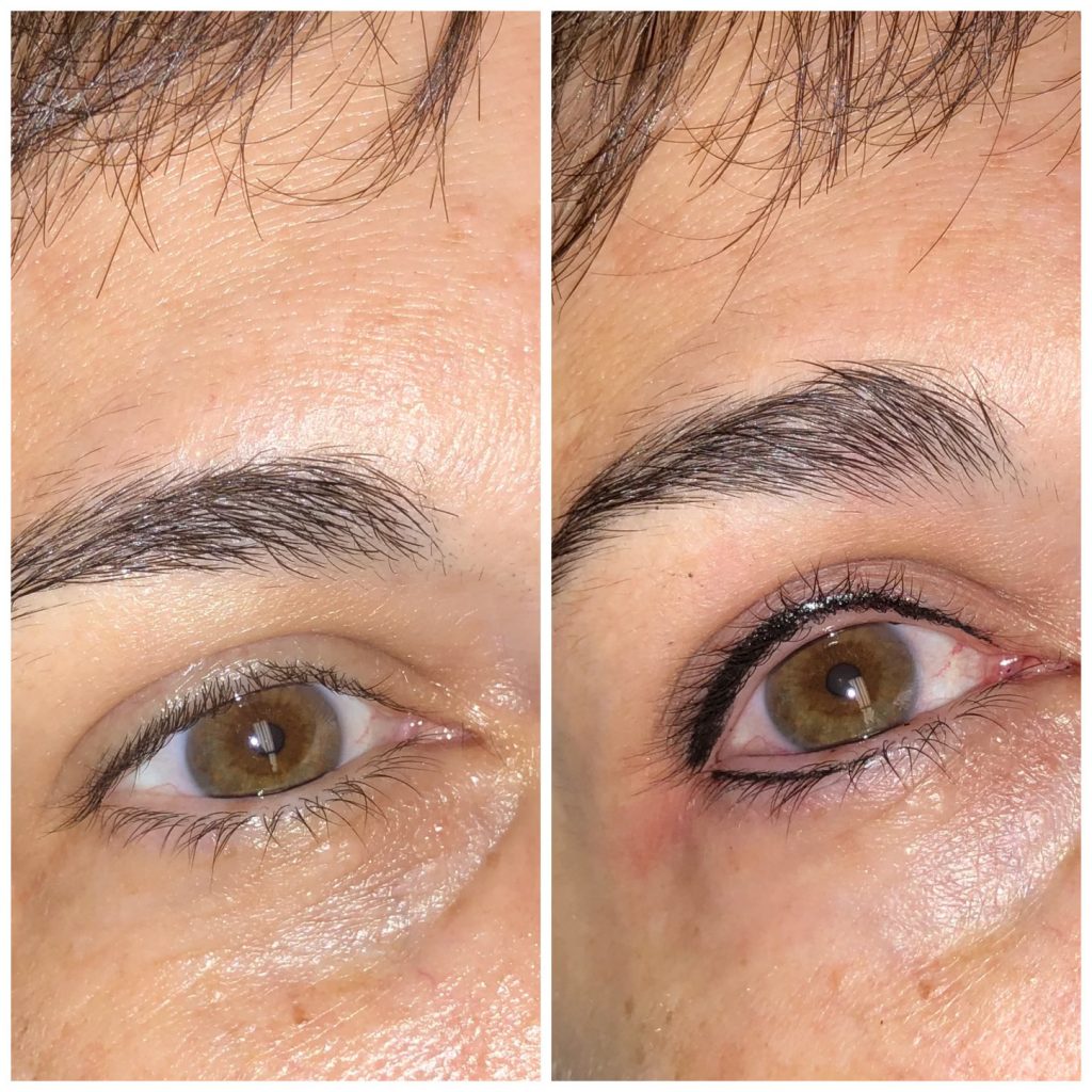 Permanent Eyeliner Full upper lashline and outer corner of lower lashline