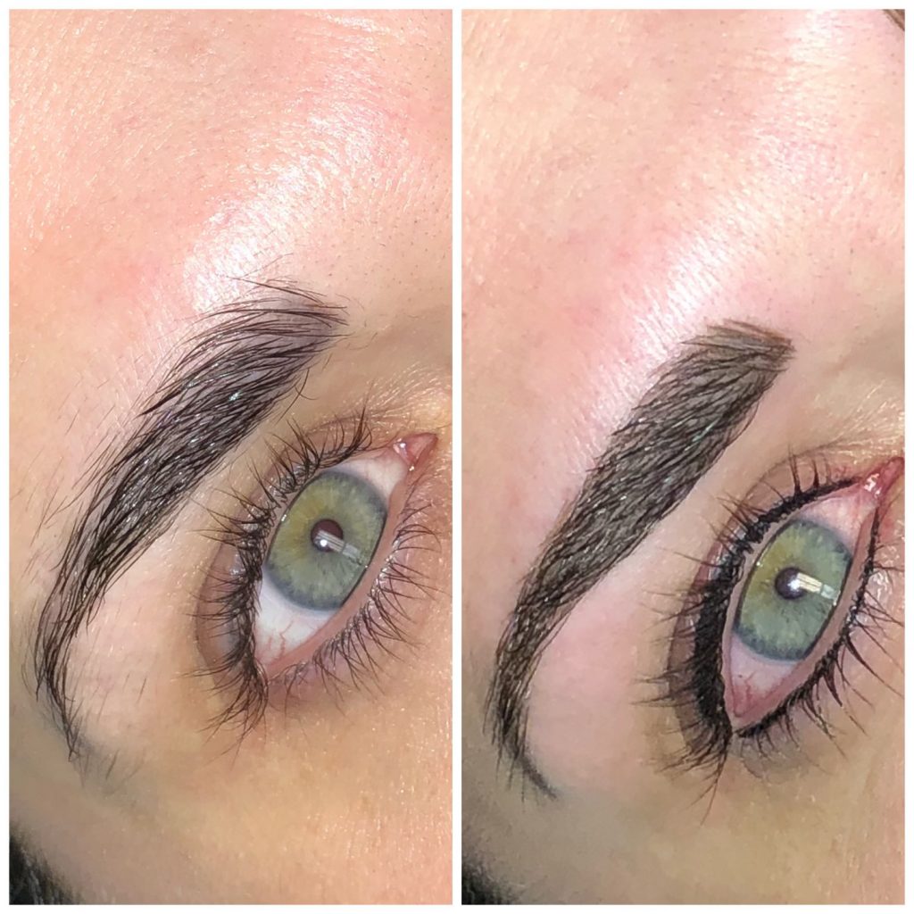 Powder Brow and Permanent Eyeliner on upper and lower lashes