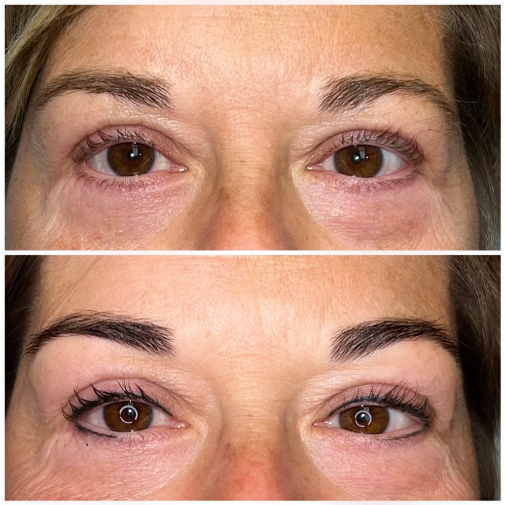 Tatoo Eyeliner full upper lashline and half on lower